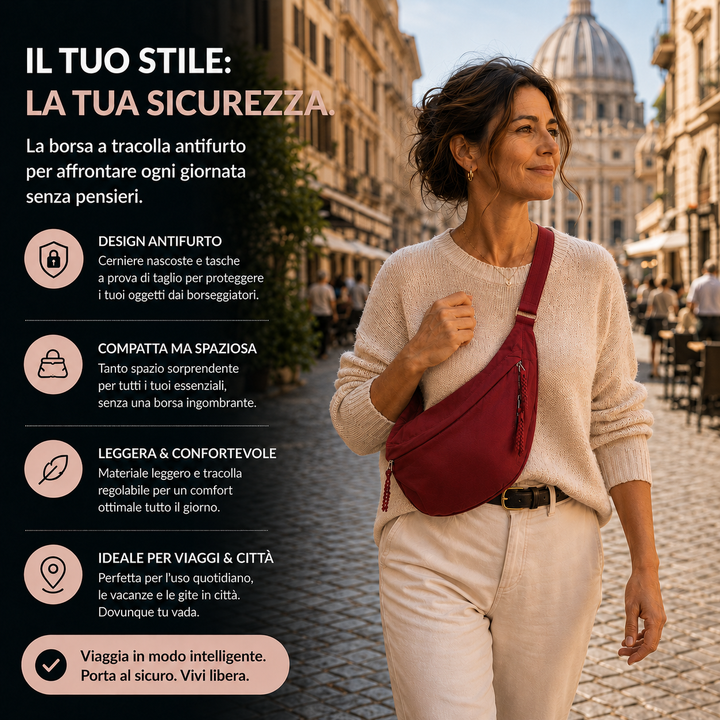 Rosa | Borsa a Spalla Bordeaux
