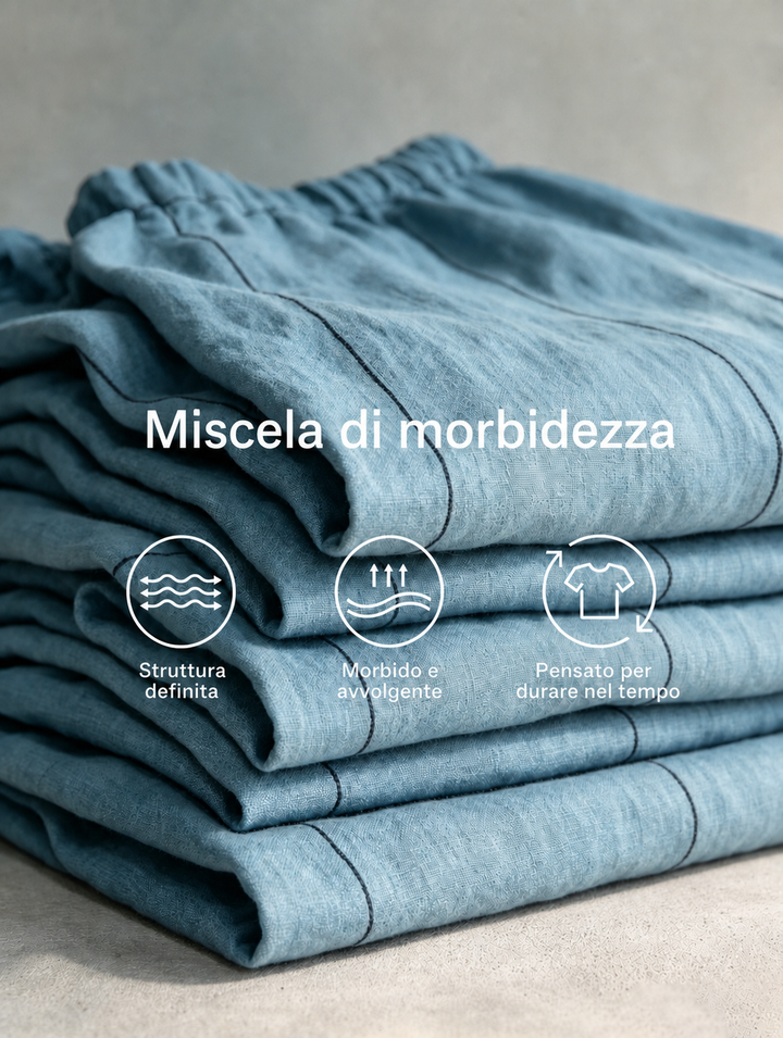 Camilla | Maxi abito azzurro smanicato dalla linea morbida