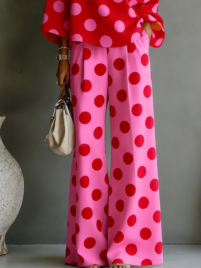 Ottavia | Completo a pois con top monospalla e pantaloni a gamba larga