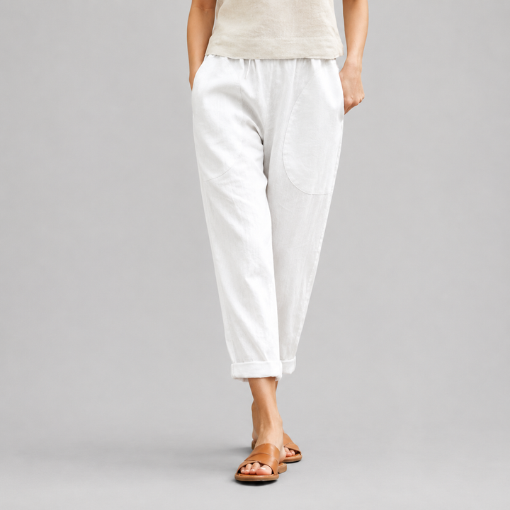 Kriza - Pantaloni casual a vita elastica con tasche, silhouette morbida